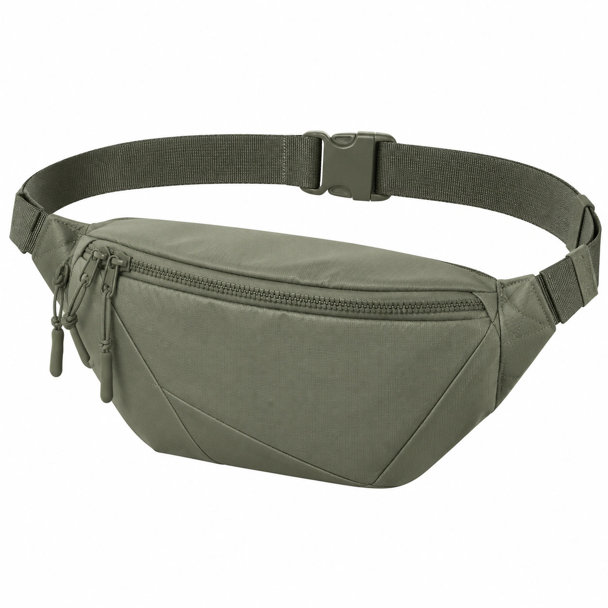 Hüfttasche 31 x 8 x 15 cm aus Polyester Olivgrün mit verstellbarem Gurt und Reißverschluss
