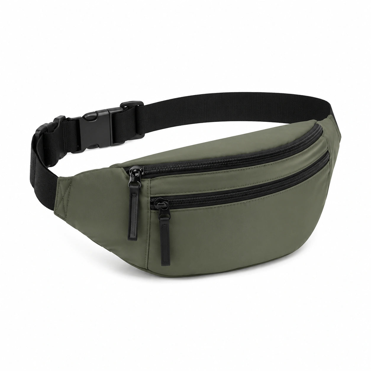 Hüfttasche 32 x 8 x 15 cm aus Polyester Olivgrün mit Reißverschluss für Alltag und Freizeit