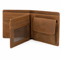 Herren Geldbörse 12 x 9.5 x 2 cm braun Leder mit Kartenfächern