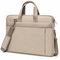 Laptoptasche 40 × 8 × 30 cm aus Kunstleder Beige mit Schultergurt für Büro und Alltag
