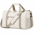 Reisetasche 50 x 25 x 30 cm aus Textil in Creme Beige mit Schultergurt und Reißverschluss