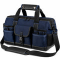 Werkzeugtasche 40 x 20 x 28 cm aus Textilgewebe in Blau Schwarz mit Schultergurt und Mehrfachfächern