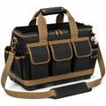 Werkzeugtasche 45 × 25 × 30 cm aus Textil in Schwarz Khaki mit Schultergurt